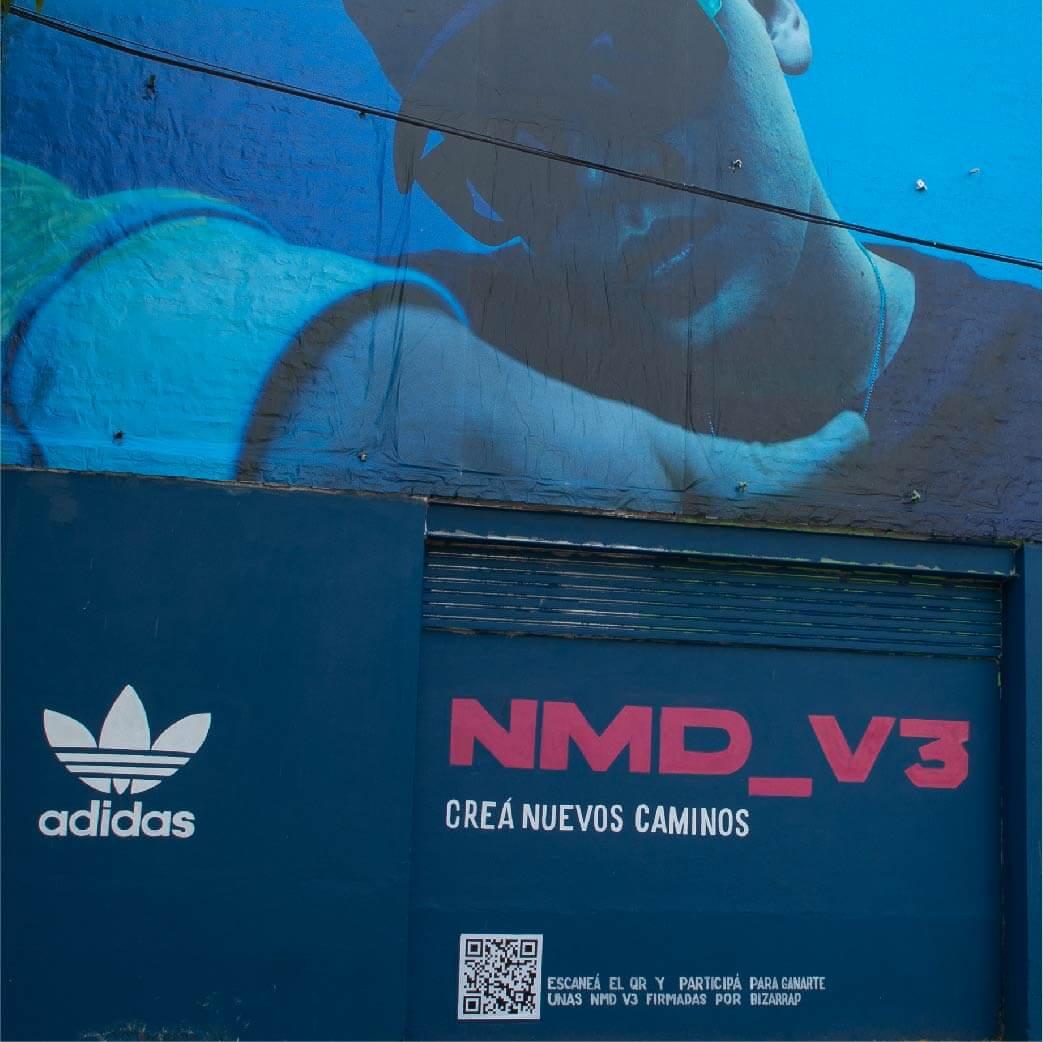 Mural publicitario: Bizarrap, Adidas y Esto es en Niceto Club
